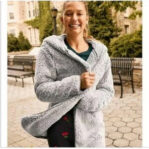 PINK Victoria's Secret Sherpa Hooded Cardigan-Teddy Hoodie